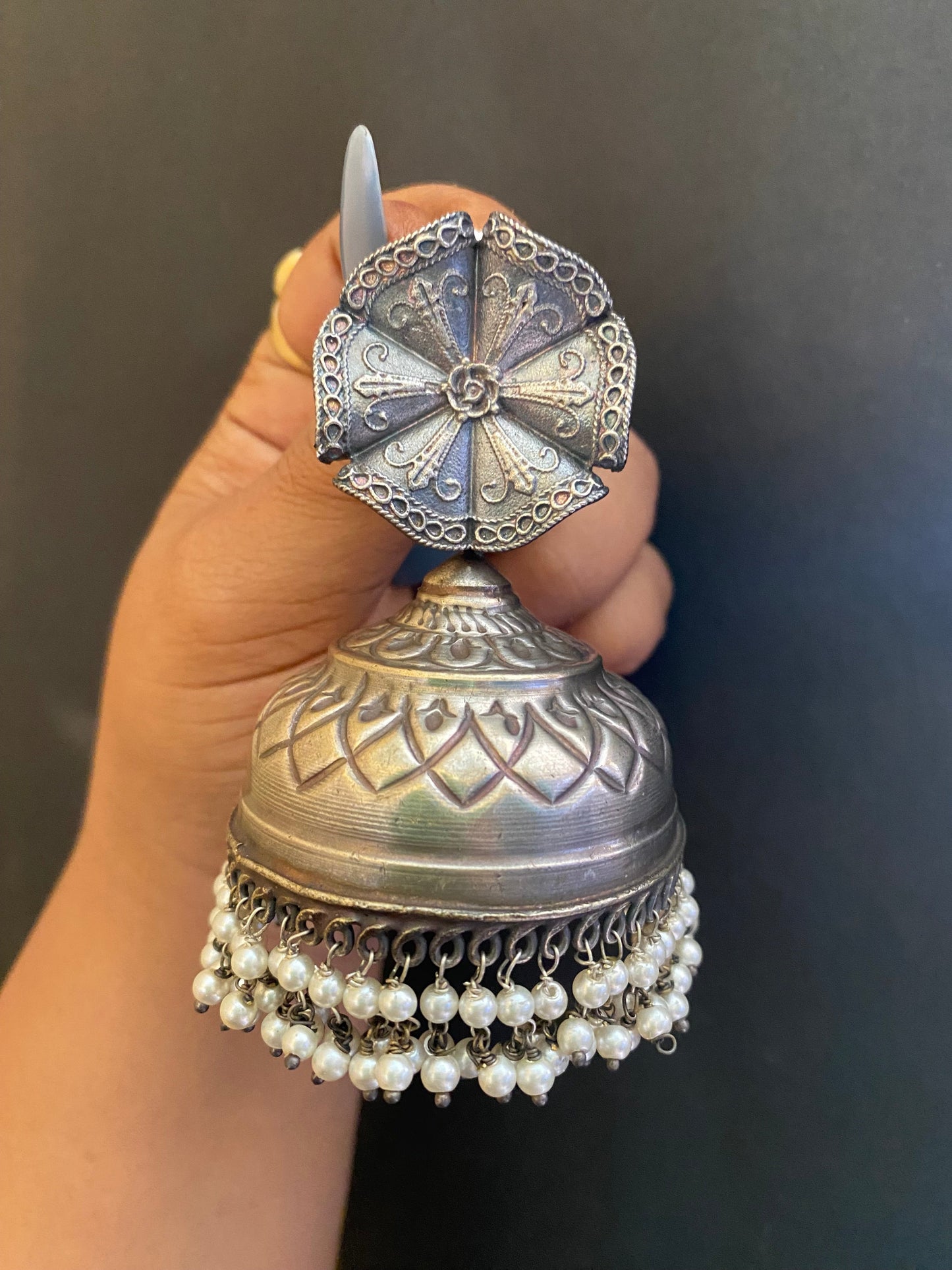 FLOWER JUMBO JHUMKA Gehnacollections