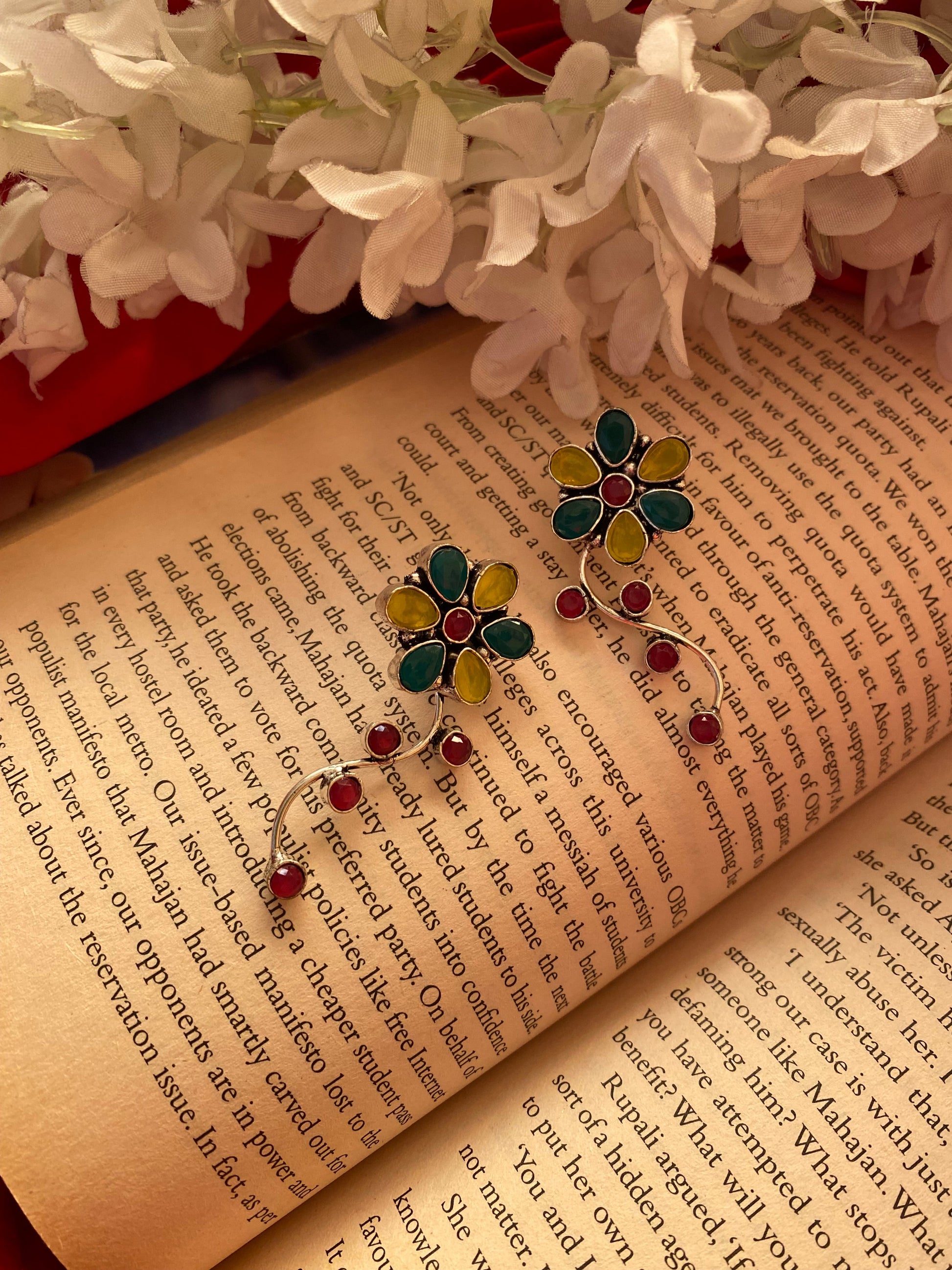 FLOWER STONE STUDS Gehnacollections