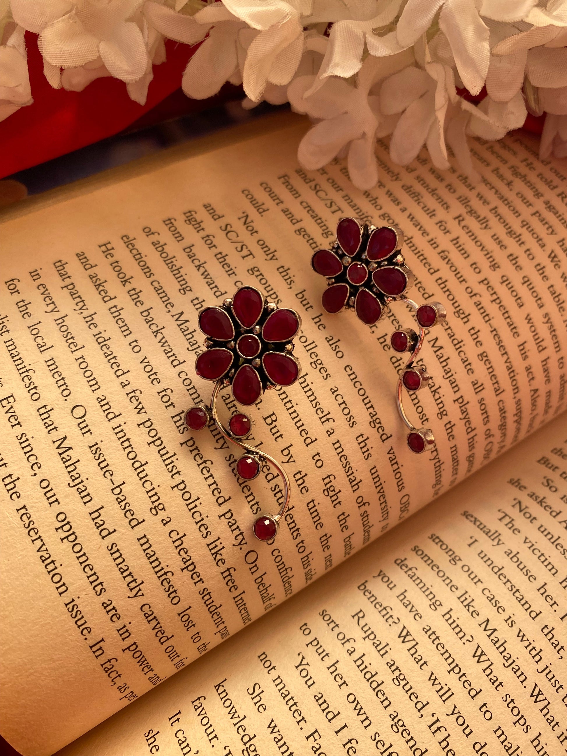 FLOWER STONE STUDS Gehnacollections