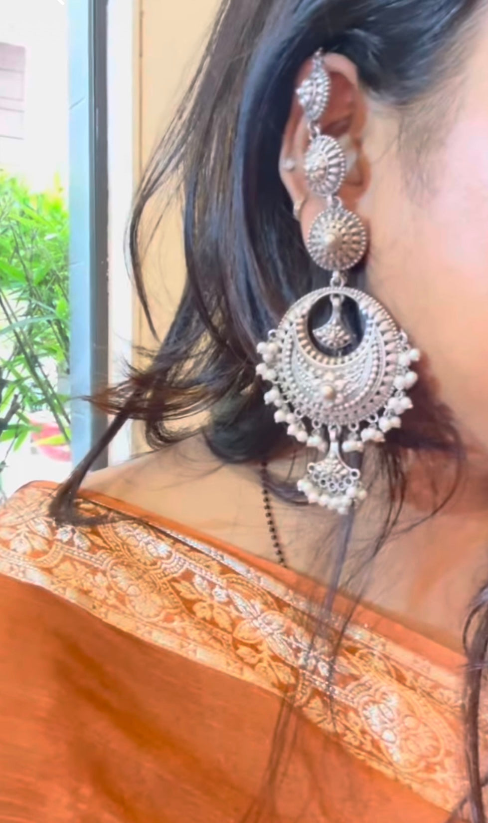 Arvisha Silver look like chandbali Gehnacollections