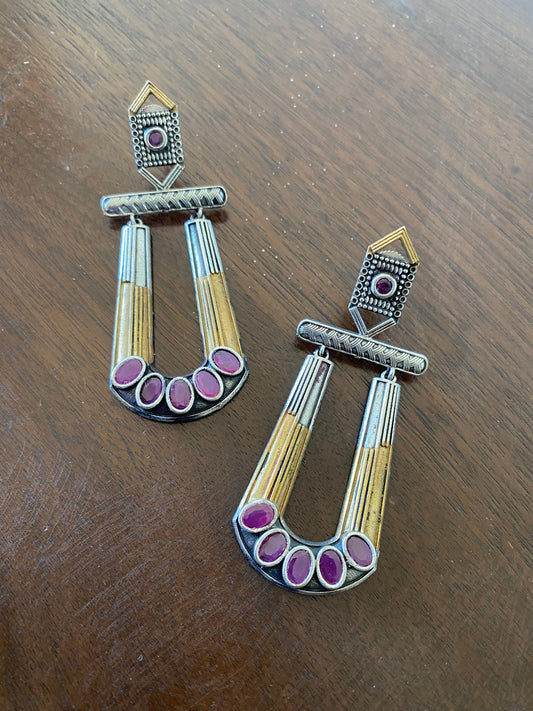 DUAL TONE EARRINGS Gehnacollections