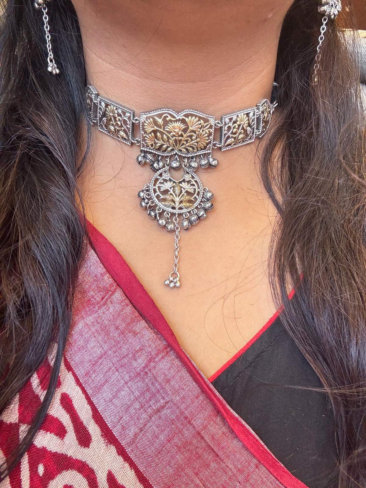 Kairavi dual tone Necklace set Gehnacollections