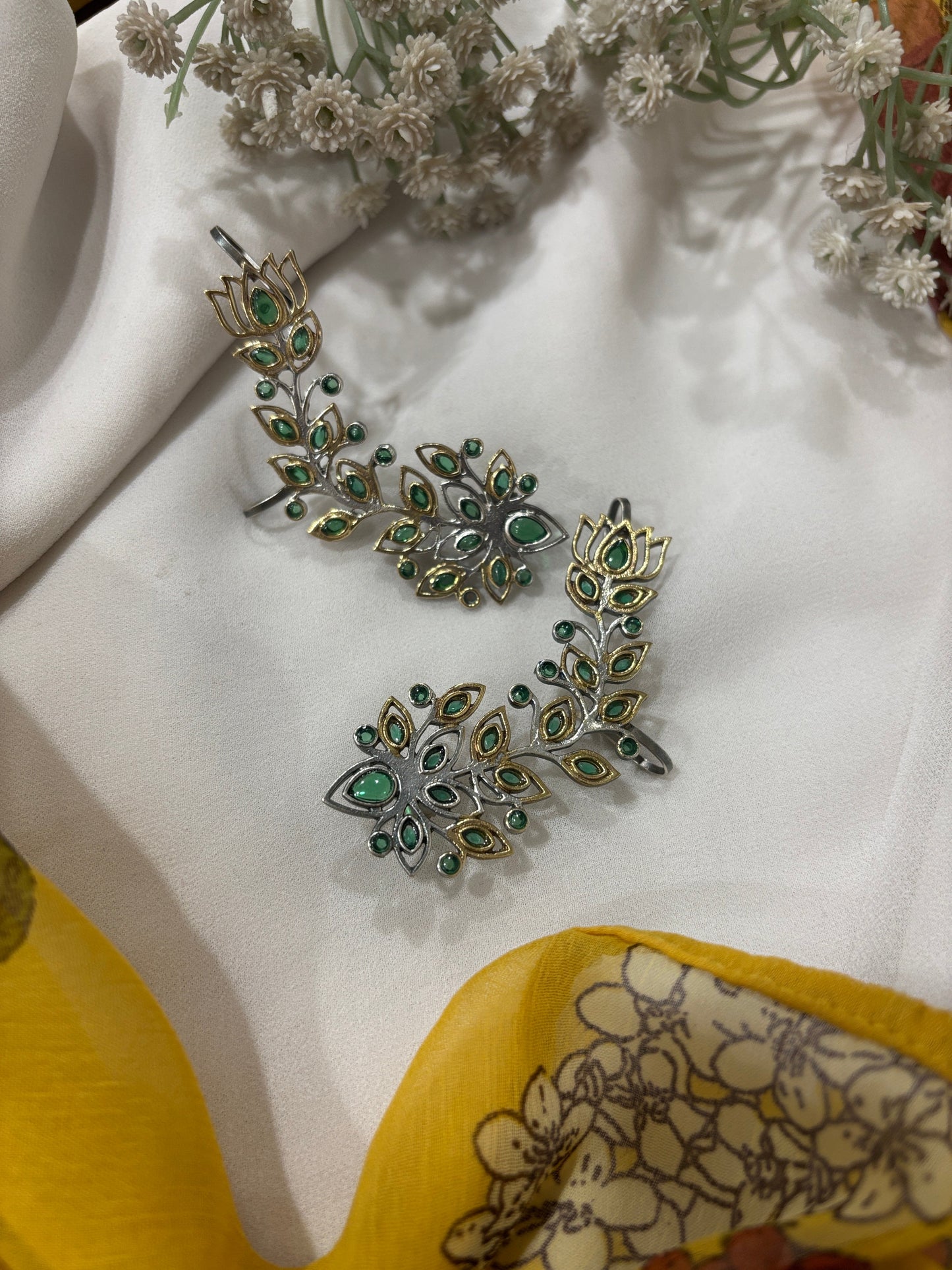 MOR  STONE DUAL TONE EARCUFF Gehnacollections