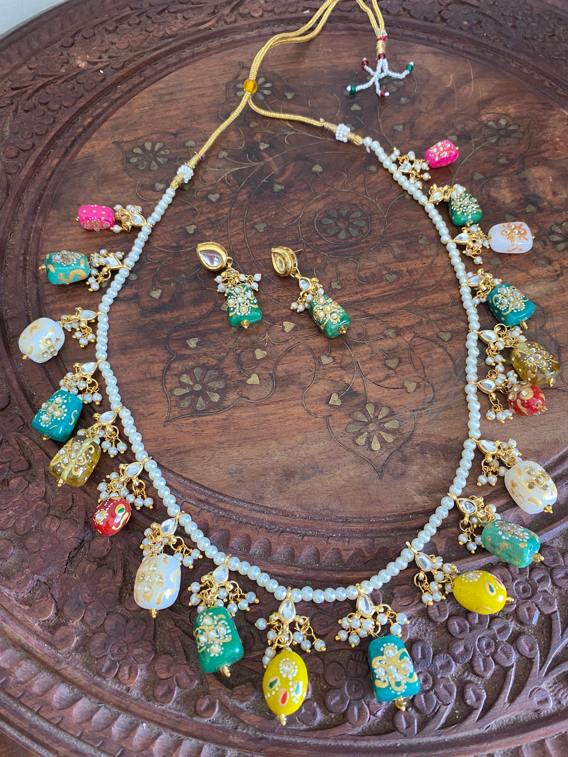 SAKSHI LONG MULTICOLOUR NECKLACE SET Gehnacollections