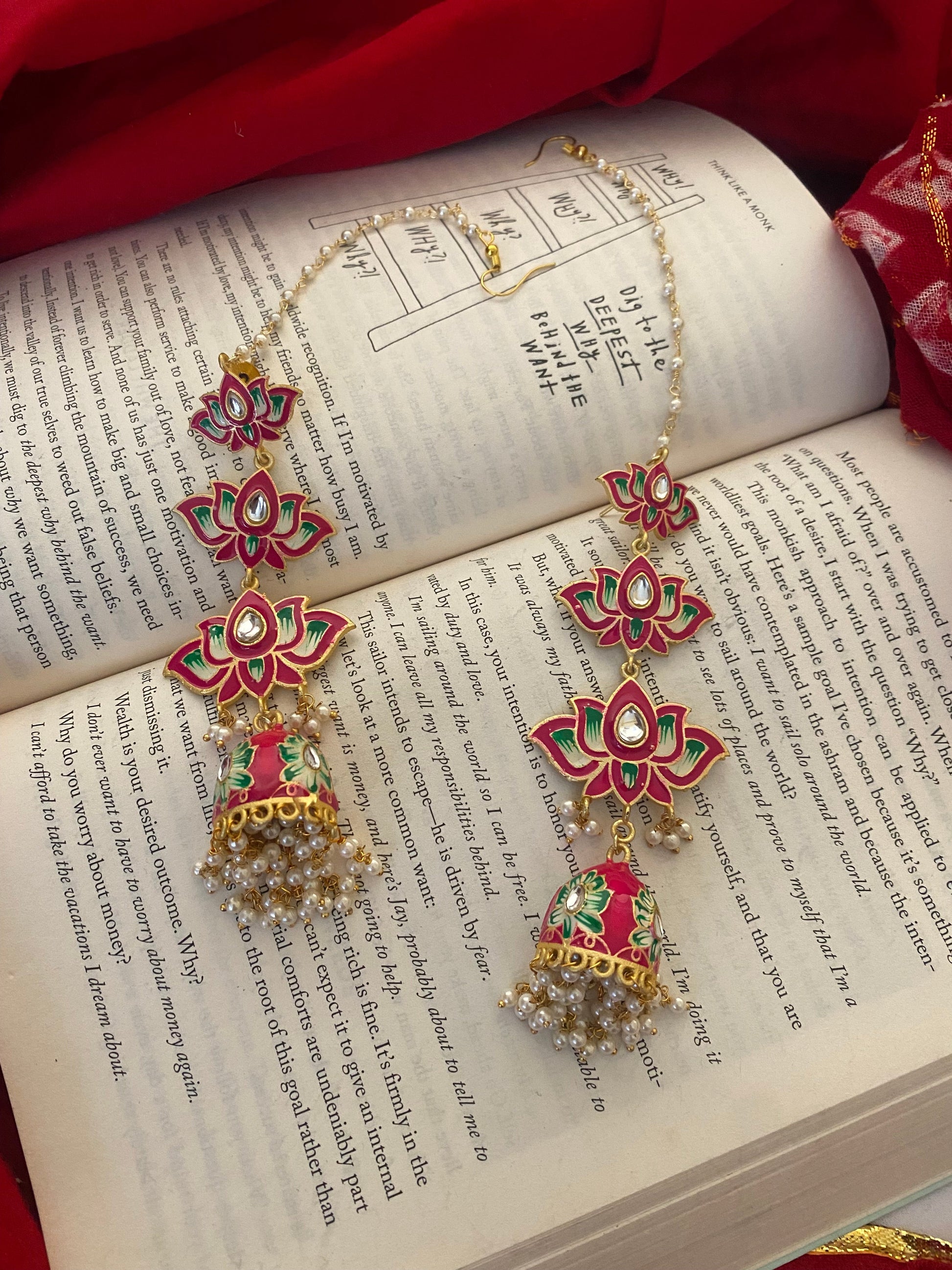LOTUS MEENAKARI JHUMKA Gehnacollections