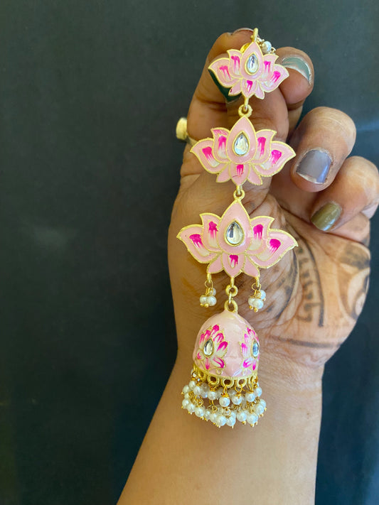 LOTUS MEENAKARI JHUMKA Gehnacollections