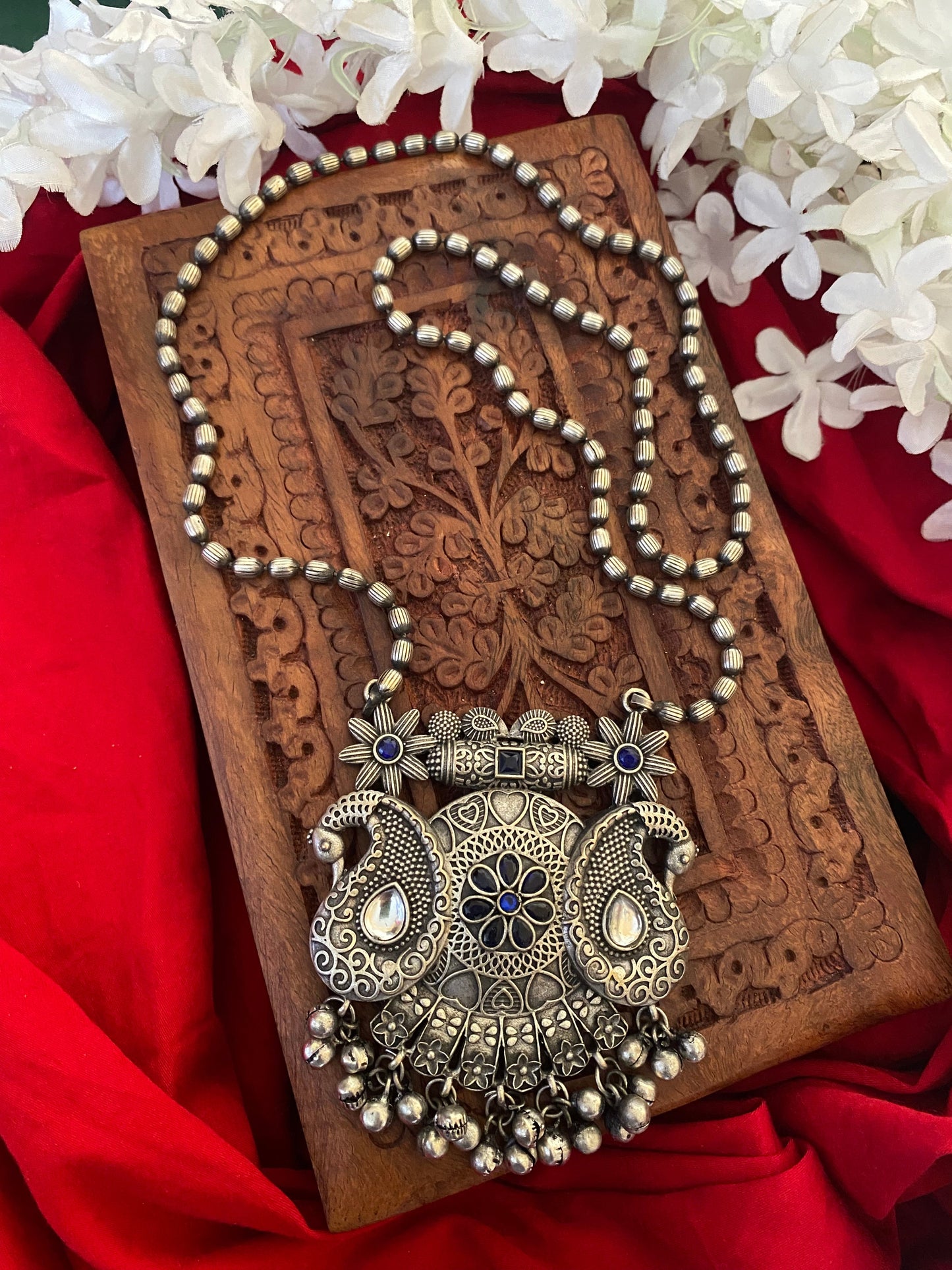 MAYUR LONG NECKLACE Gehnacollections