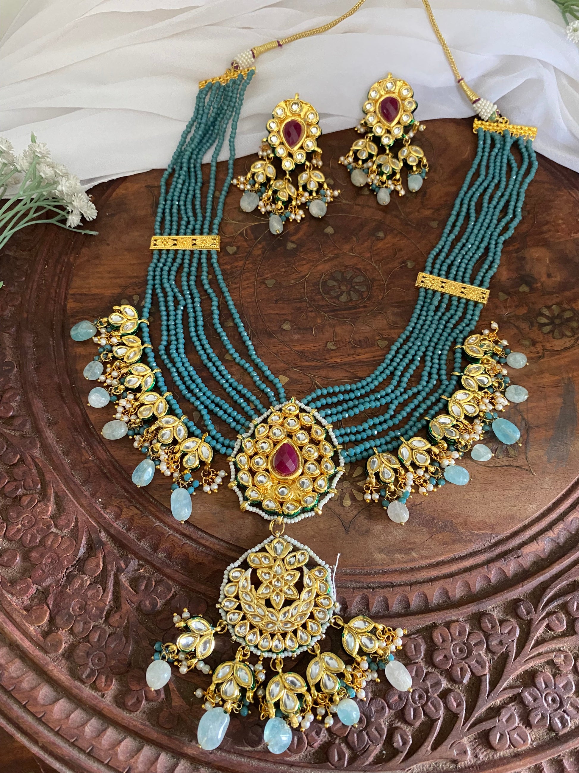 MIHIRA LONG RANI HAAR/NECKLACE SET Gehnacollections