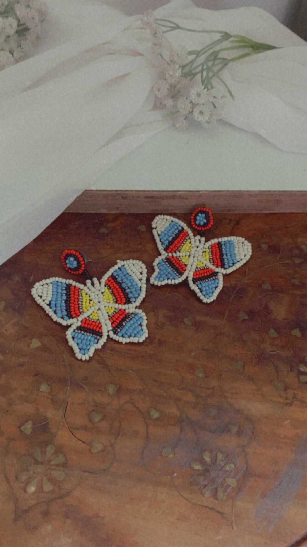 BUTTERFLY BEADED EARRINGS Gehnacollections