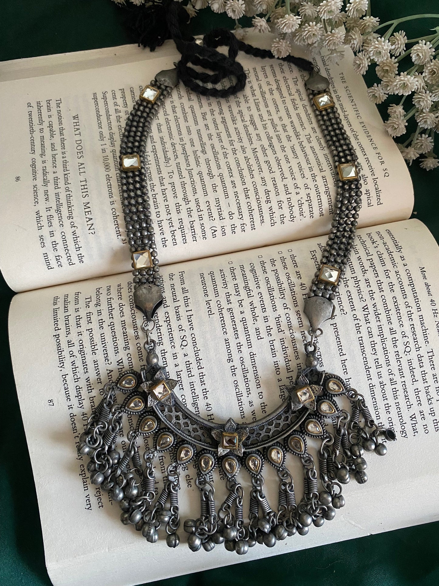 Black polish Long Necklace Gehnacollections