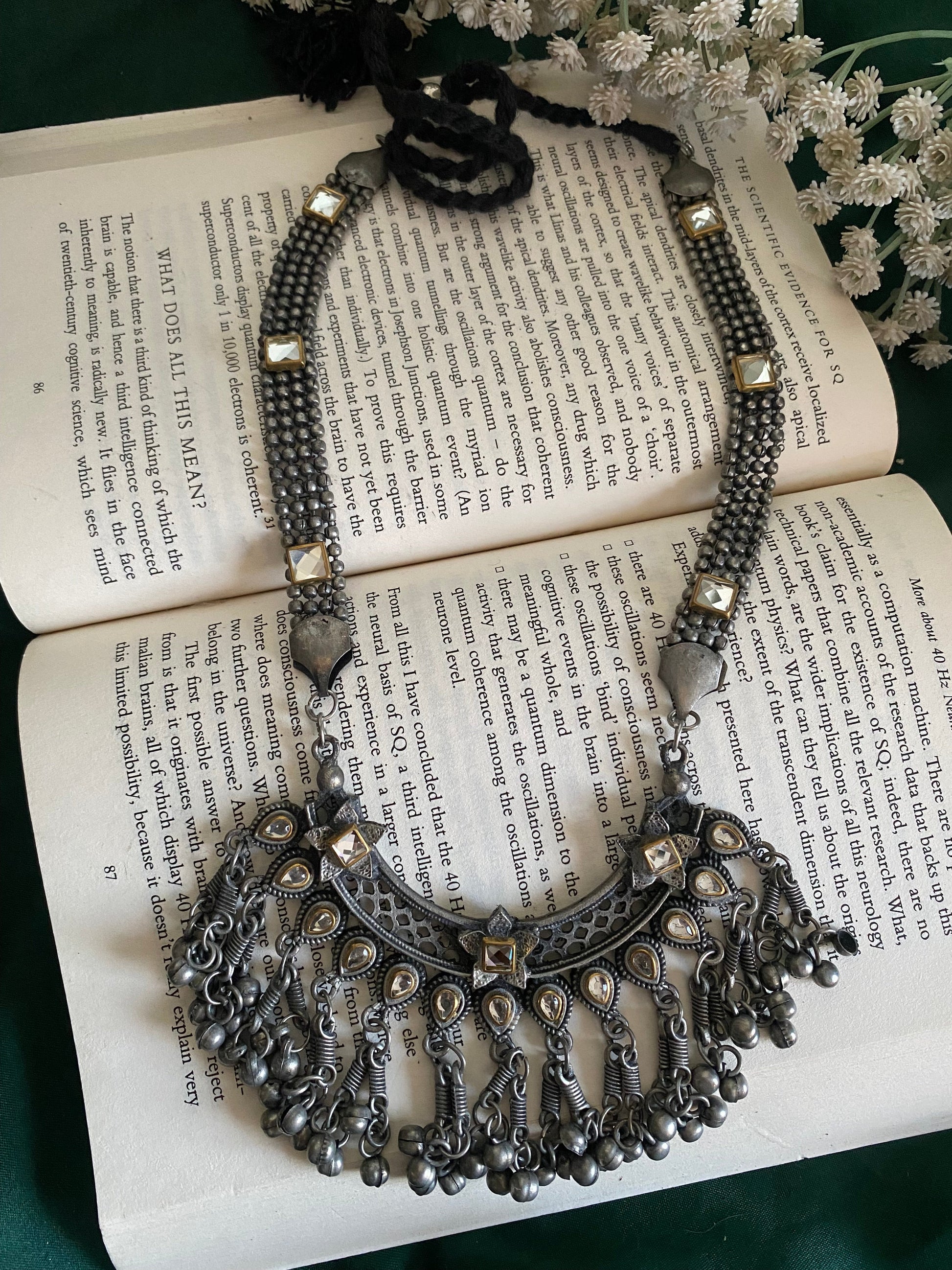 Black polish Long Necklace Gehnacollections