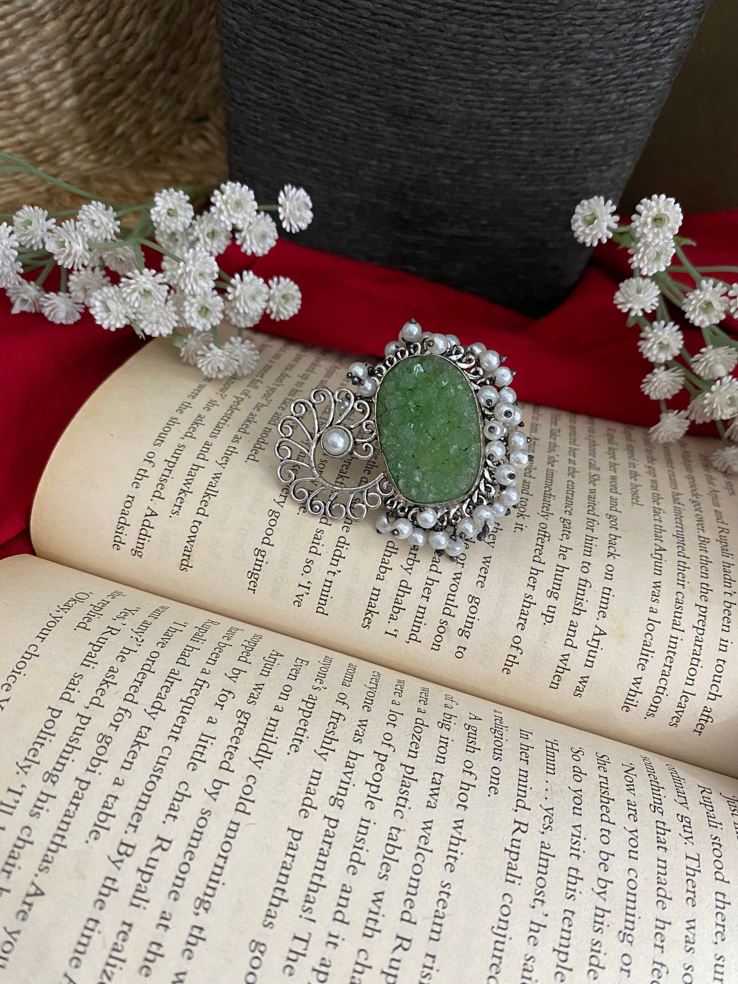 UNFINISHED STONE PEARL RING Gehnacollections