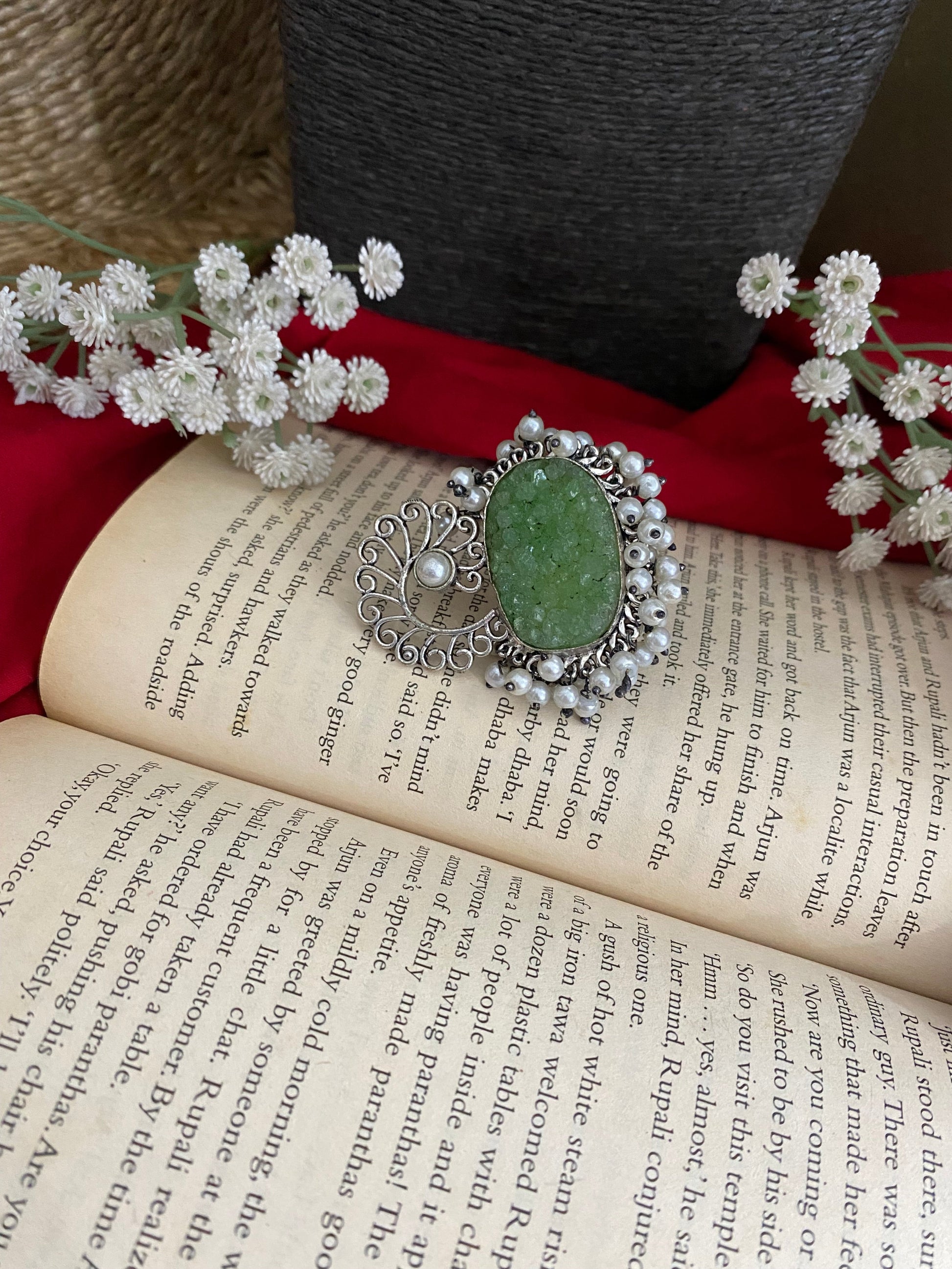 UNFINISHED STONE PEARL RING Gehnacollections