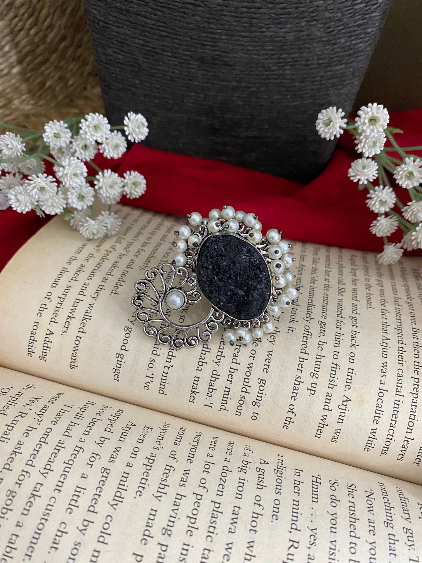 UNFINISHED STONE PEARL RING Gehnacollections