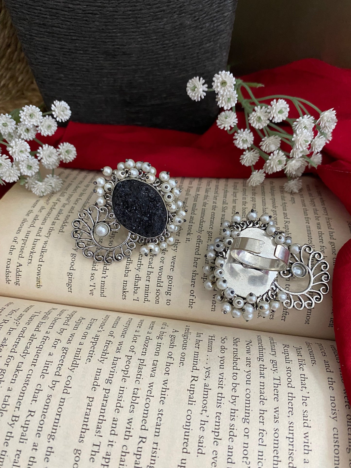 UNFINISHED STONE PEARL RING Gehnacollections