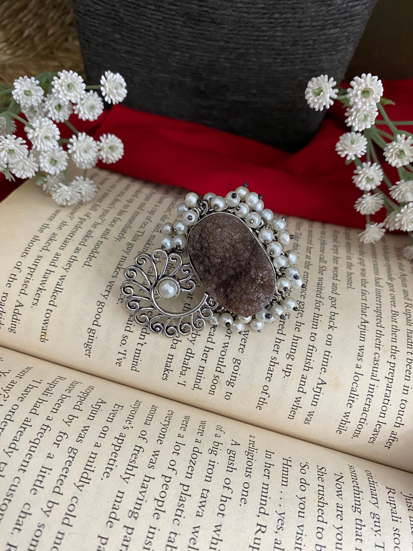 UNFINISHED STONE PEARL RING Gehnacollections