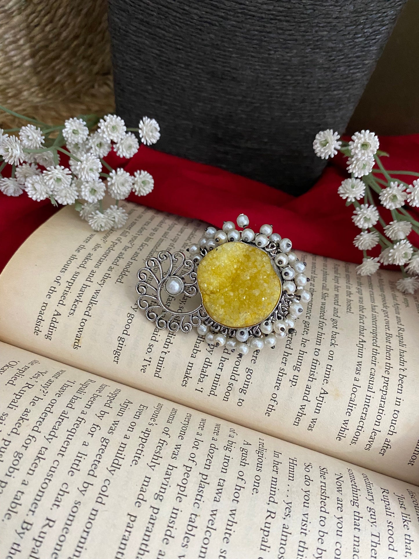 UNFINISHED STONE PEARL RING Gehnacollections