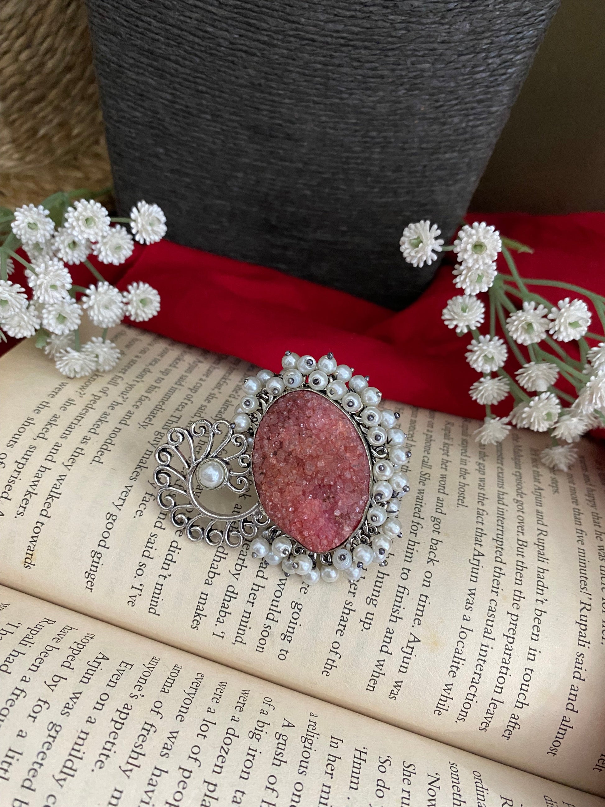 UNFINISHED STONE PEARL RING Gehnacollections