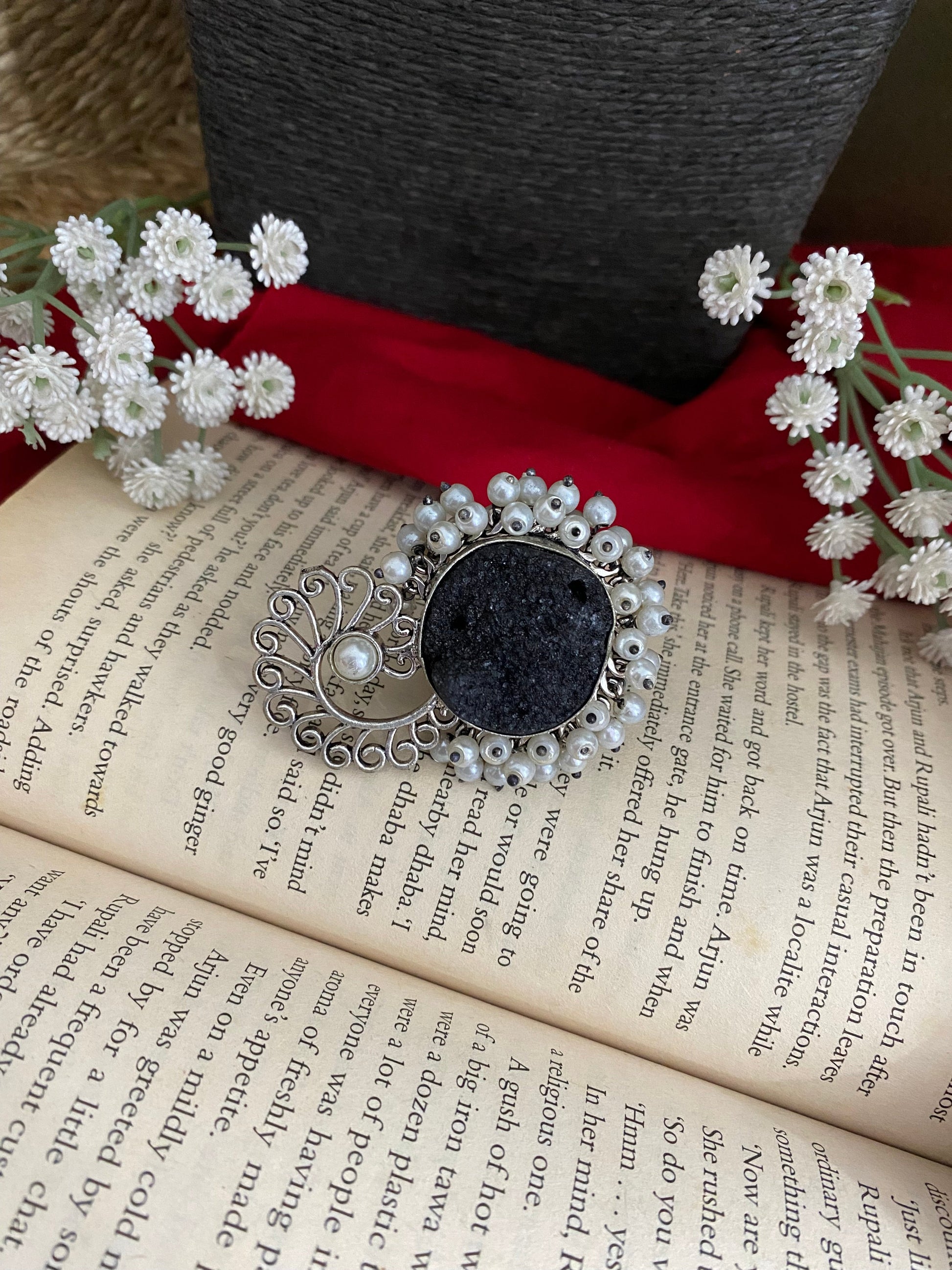 UNFINISHED STONE PEARL RING Gehnacollections