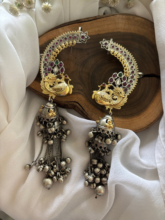 DUAL TONE MOR JHUMKA Gehnacollections