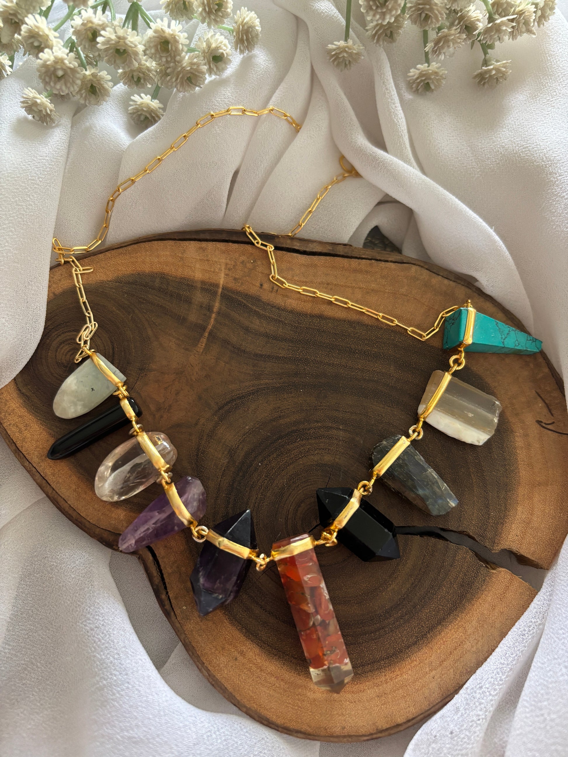 Unfinished stone Necklace Gehnacollections