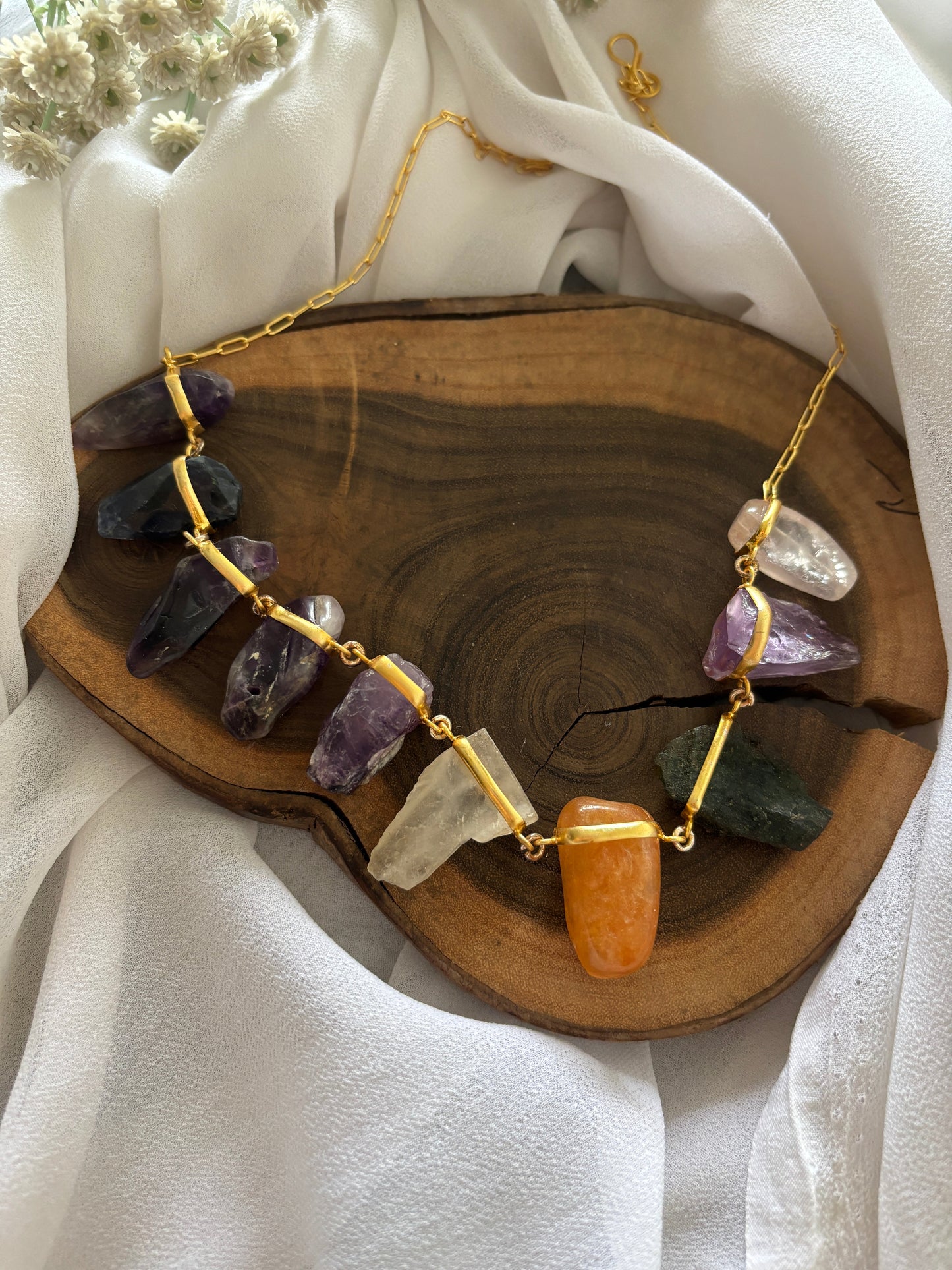 Unfinished stone Necklace Gehnacollections