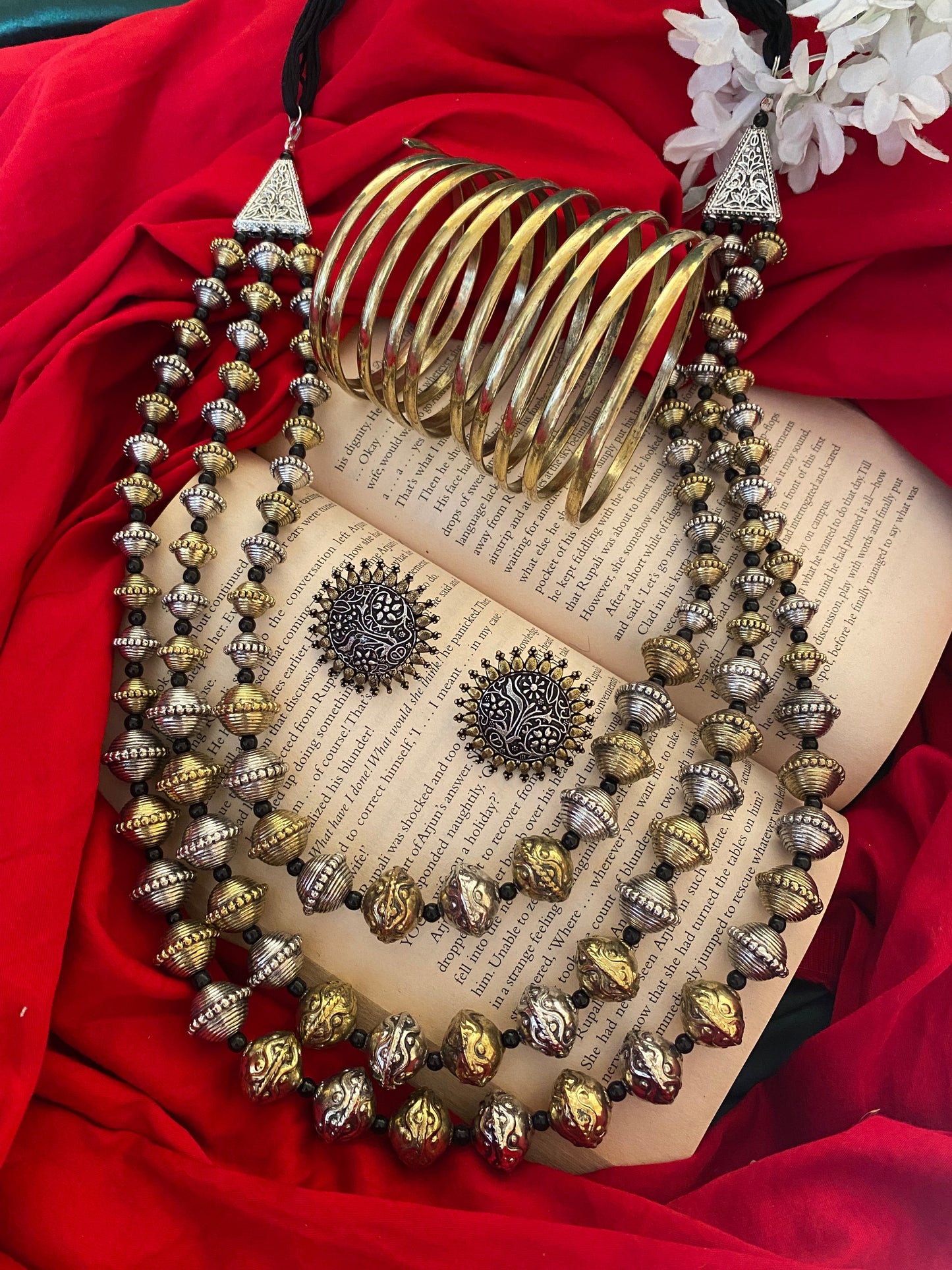 ALIZA DUAL TONE NECKLACE COMBO SET Gehnacollections