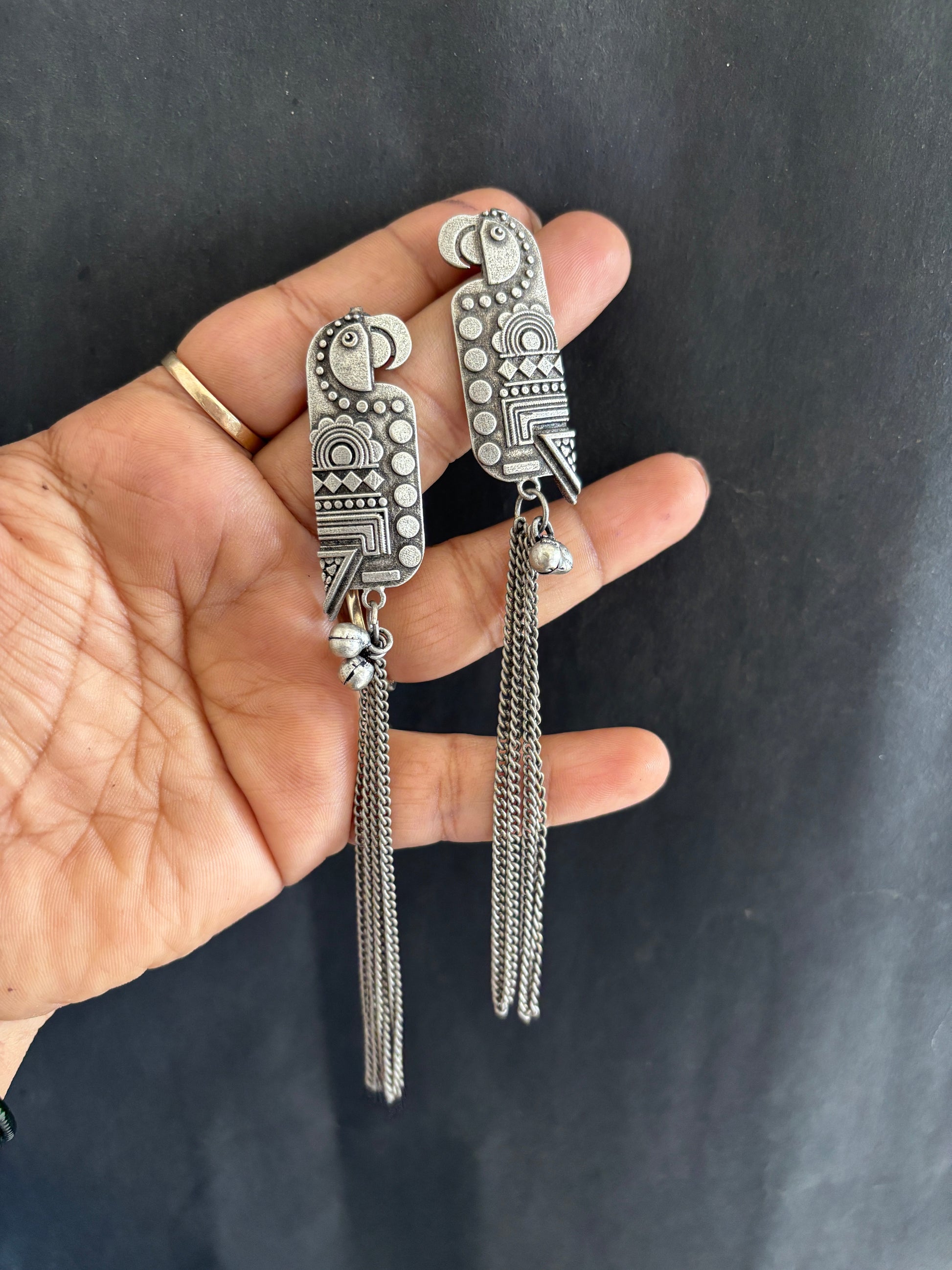 Parrot chain Earrings Gehnacollections