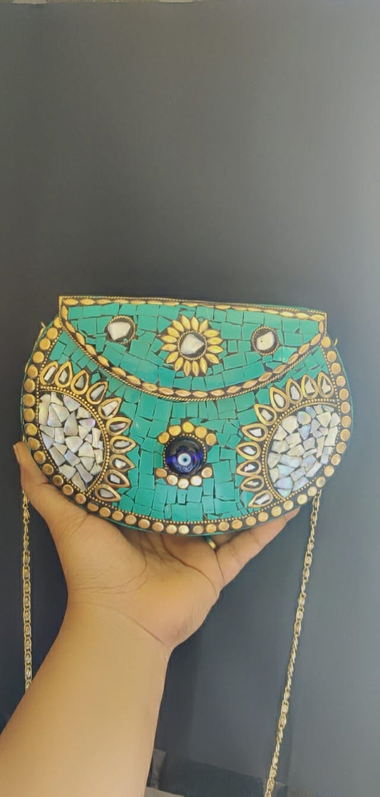 EVIL EYE MOSAIC SLING PURSE Gehna Collections