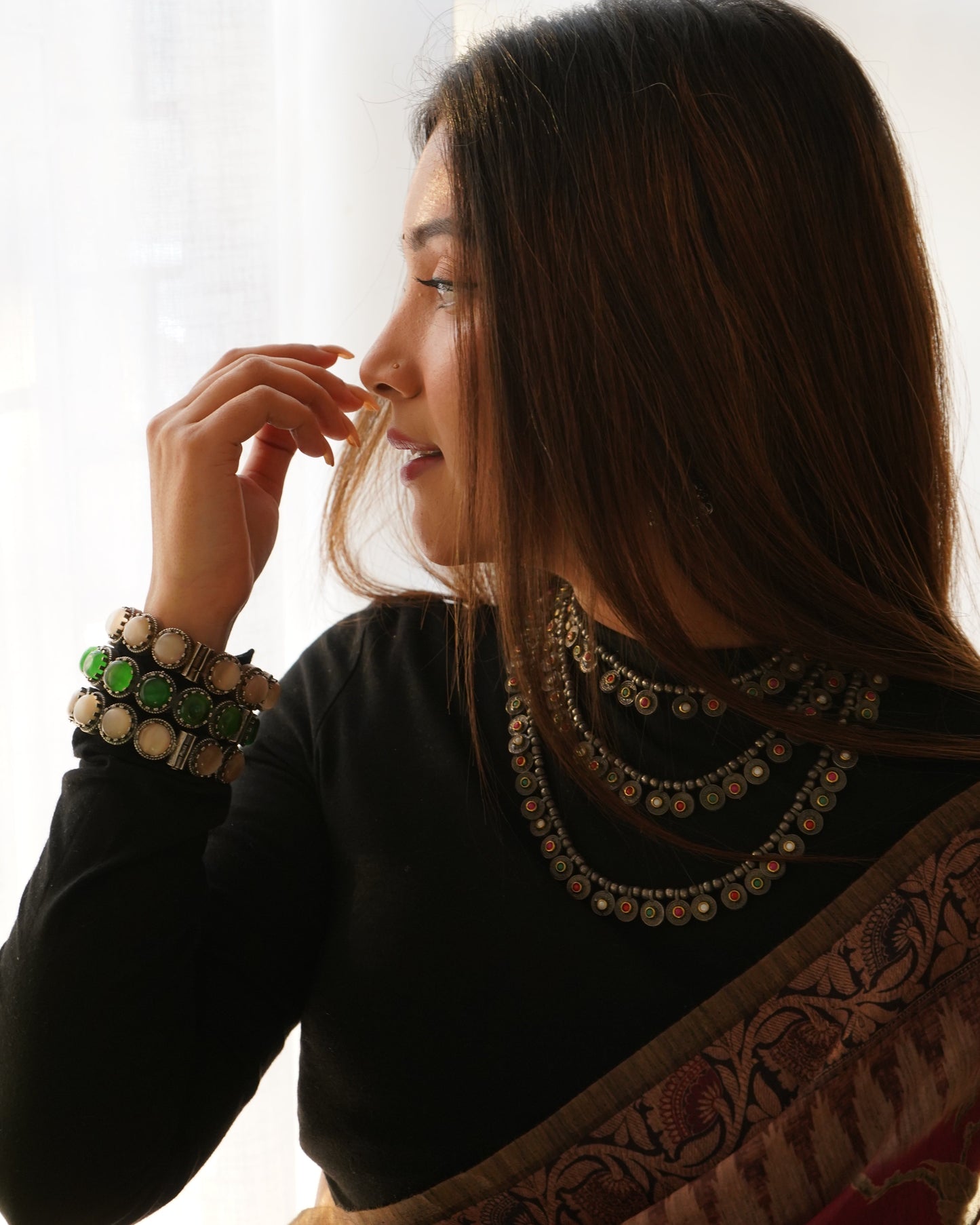 KIYANA LONG COIN NECKLACE Gehnacollections