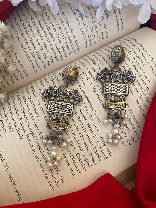 HATHI DUAL TONE EARRINGS Gehnacollections