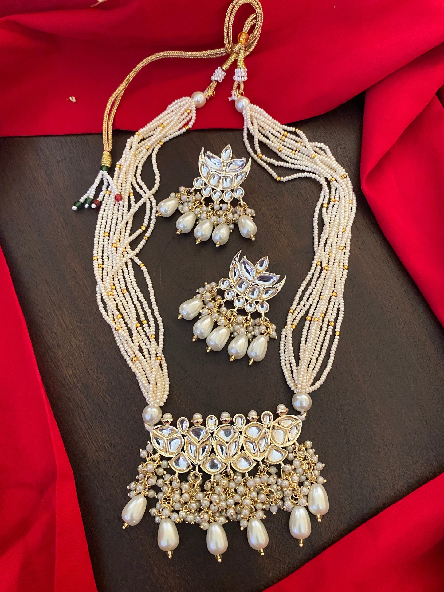 BANI LONG KUNDAN NECKLACE SET Gehnacollections