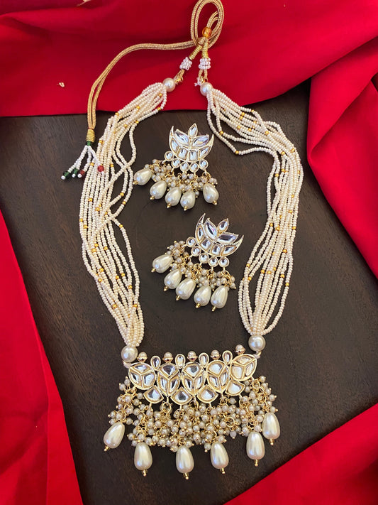 BANI LONG KUNDAN NECKLACE SET Gehnacollections