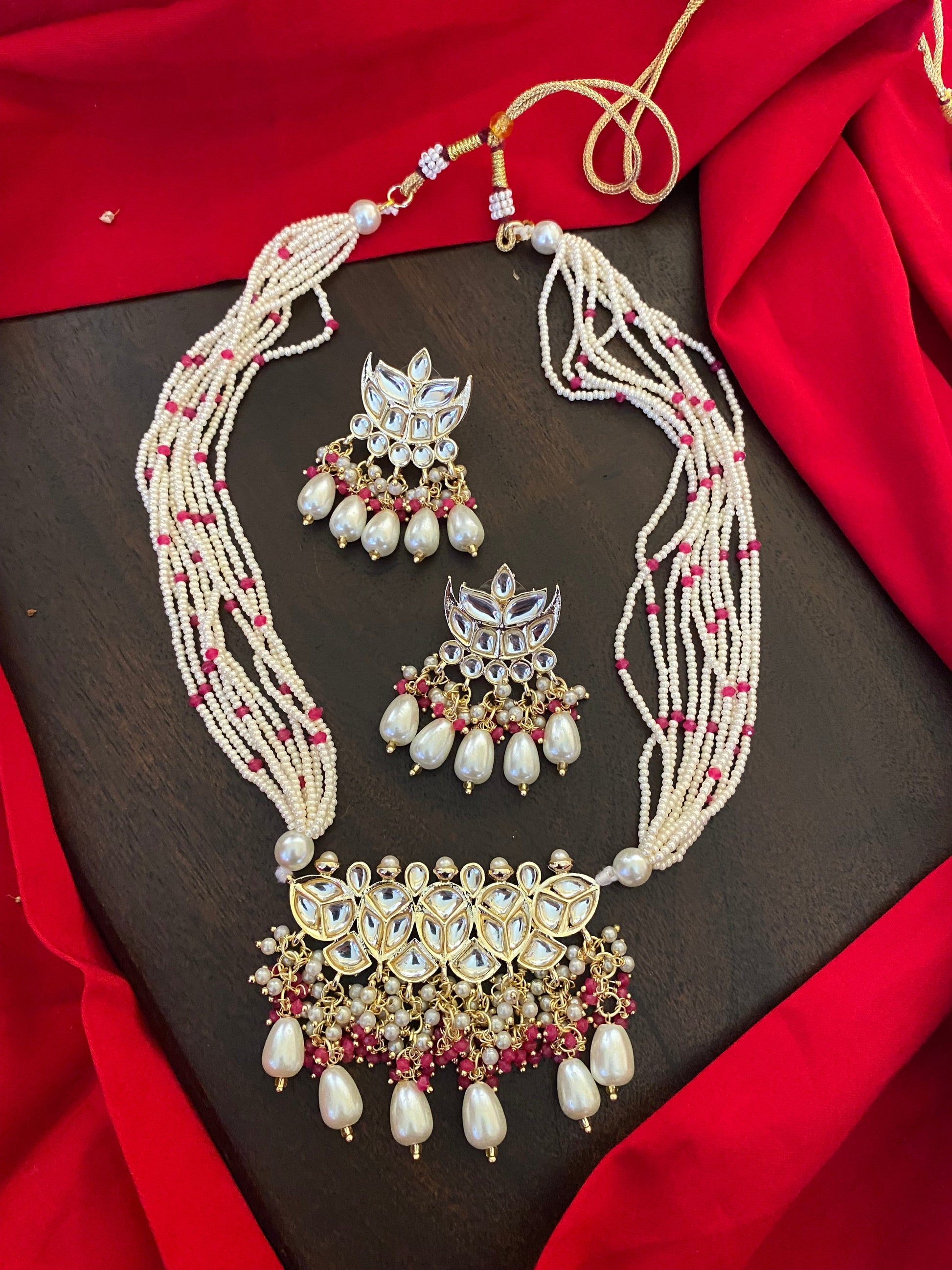 BANI LONG KUNDAN NECKLACE SET Gehnacollections