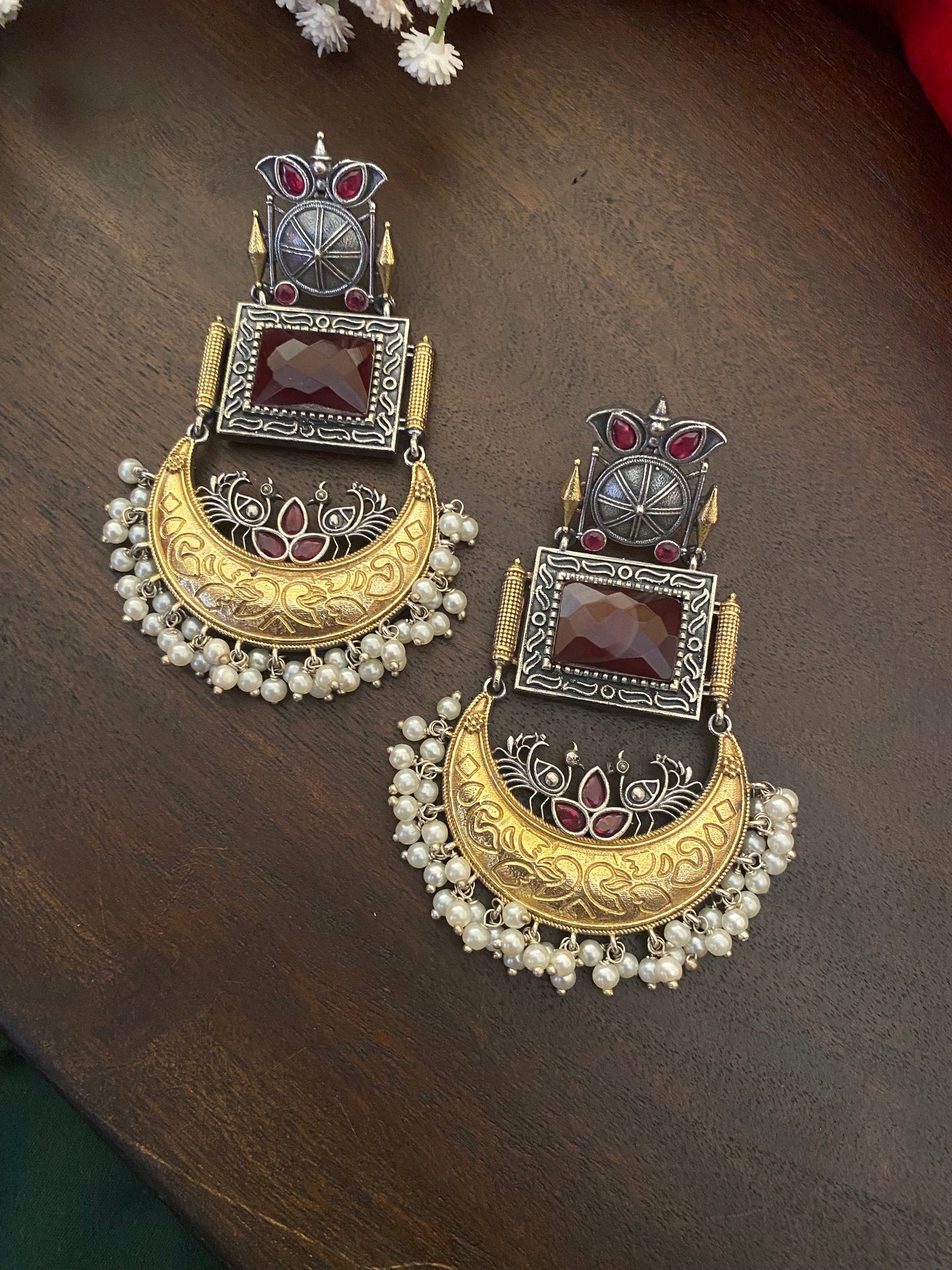 MOHINI DUAL TONE CHANDBALI Gehnacollections