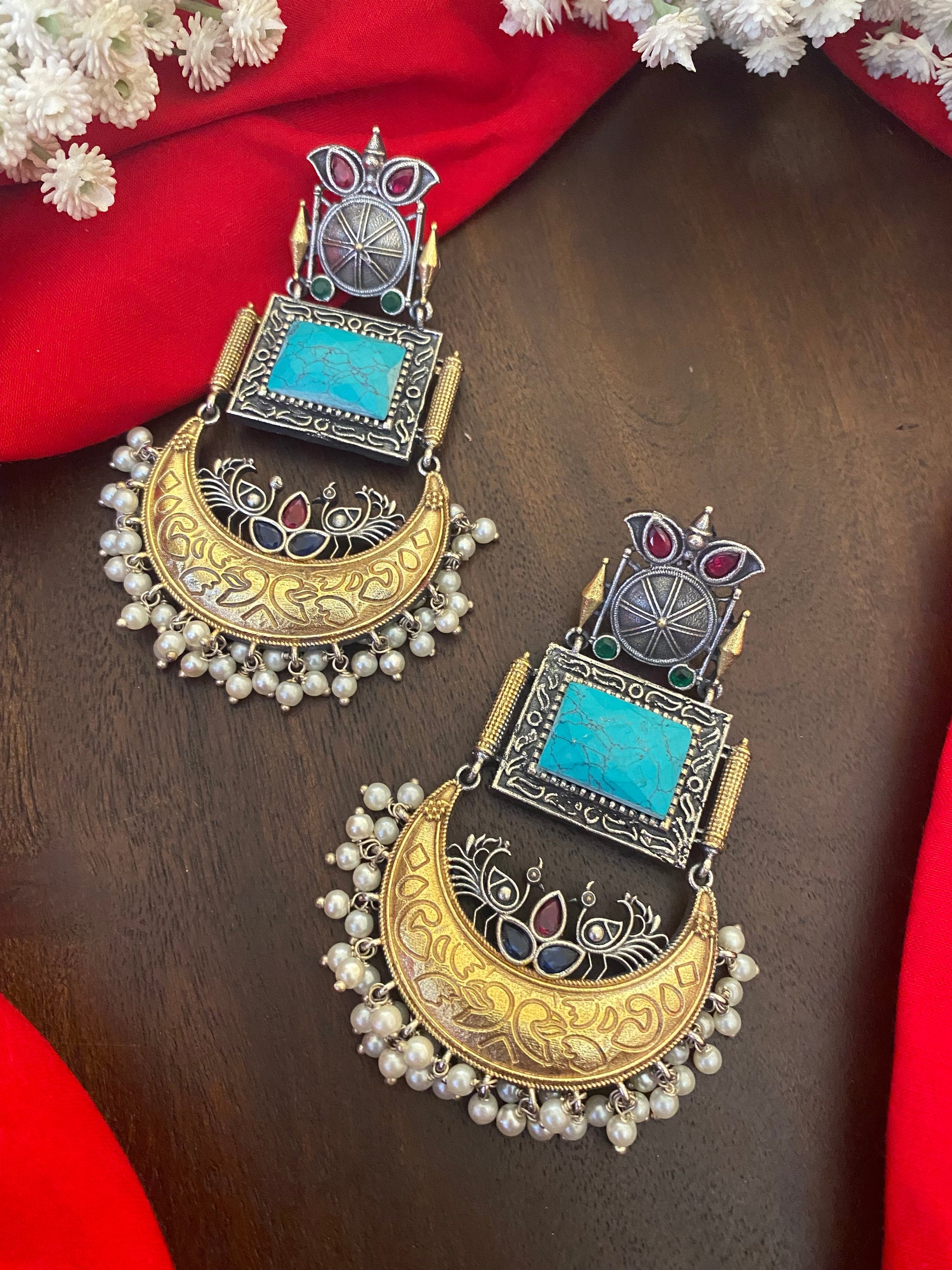 MOHINI DUAL TONE CHANDBALI Gehnacollections